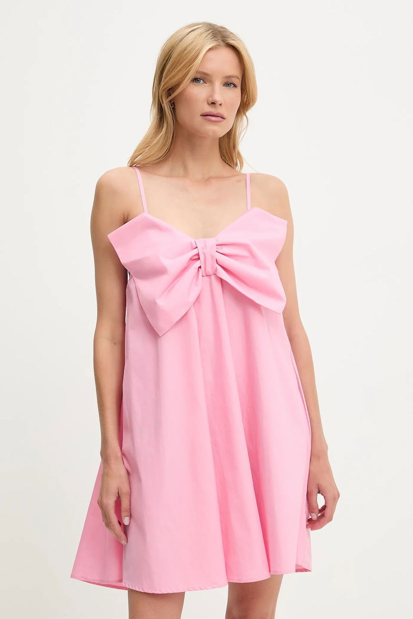 Answear Lab rochie din bumbac culoarea roz, mini, evazati