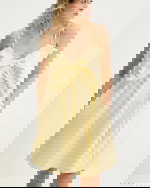 Answear Lab rochie din bumbac culoarea galben, mini, evazati