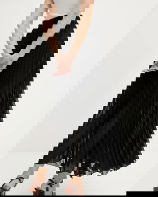 Answear Lab fusta culoarea negru, maxi, evazati