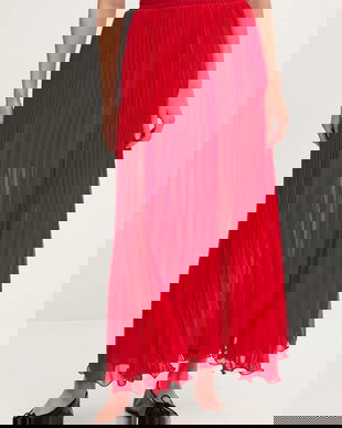 Answear Lab fusta culoarea rosu, maxi, evazati