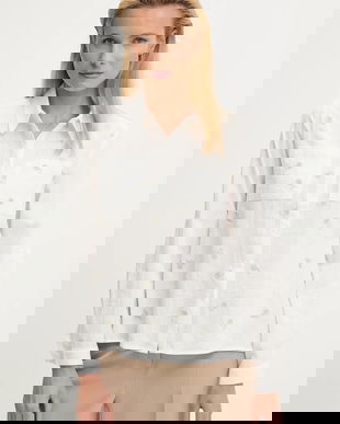 Answear Lab camasa din bumbac culoarea alb, cu guler clasic, relaxed