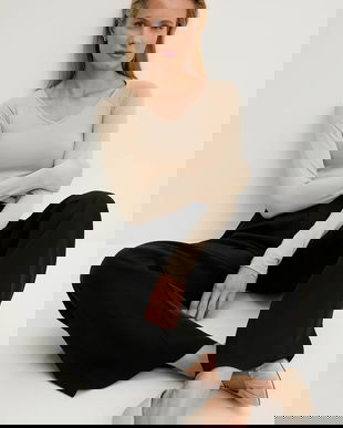 Answear Lab bluza culoarea bej, neted