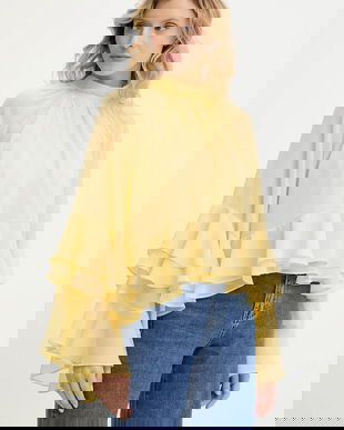 Answear Lab bluza culoarea galben, neted