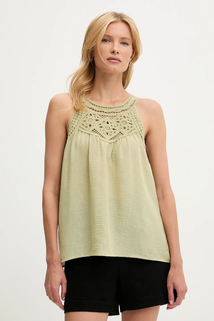 Answear Lab bluza din bumbac culoarea verde, cu imprimeu