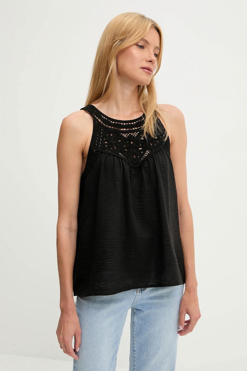 Answear Lab bluza din bumbac culoarea negru, cu imprimeu