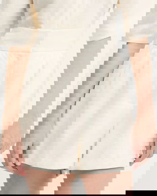 Undress Code pantaloni scurți culoarea bej, uni, high waist, 949