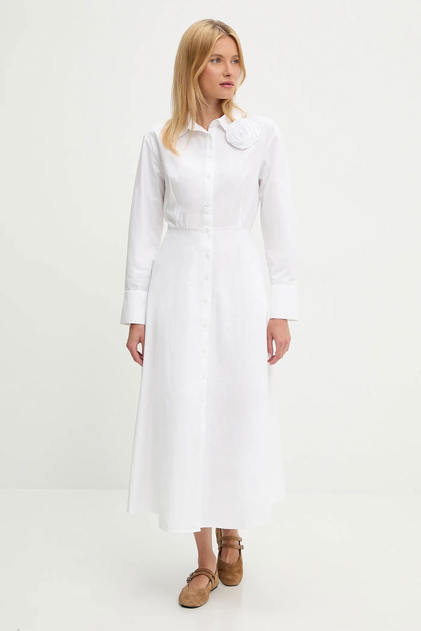 Answear Lab rochie din bumbac culoarea rosu, midi, evazati