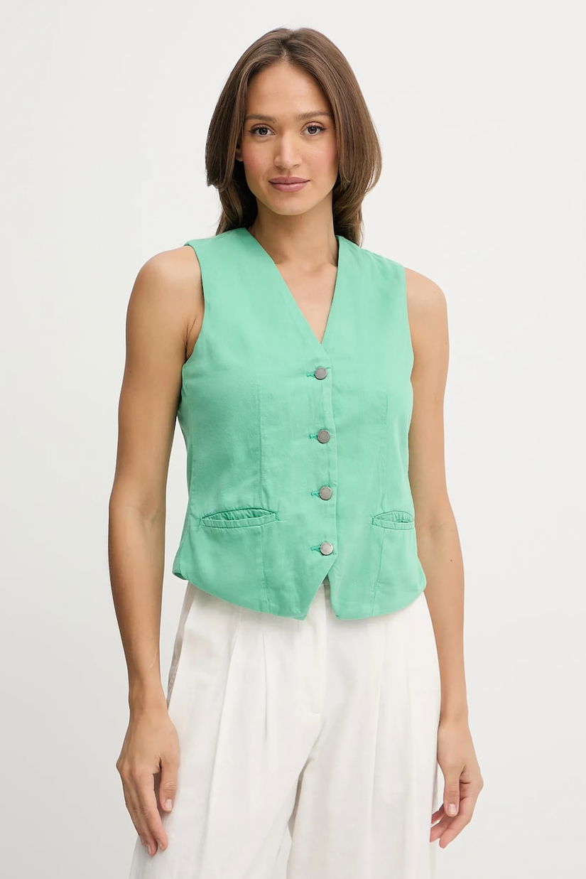 United Colors of Benetton vestă culoarea verde, un singur rand de nasturi, 2LEDDJ00G