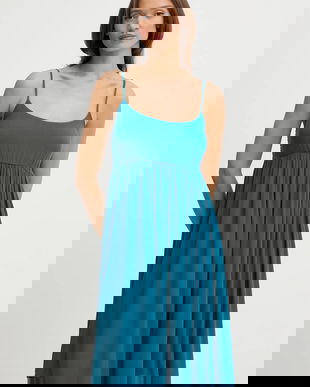 United Colors of Benetton rochie culoarea turcoaz, mini, evazati, 4VW95V028