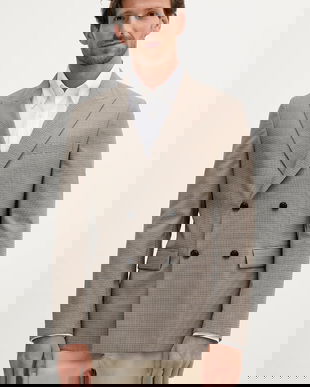 BOSS geacă de lână culoarea bej, 50545790