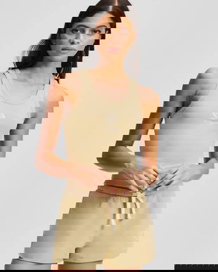 Karl Lagerfeld pantaloni scurți HOTEL KARL culoarea bej, cu imprimeu, medium waist, A3W44007