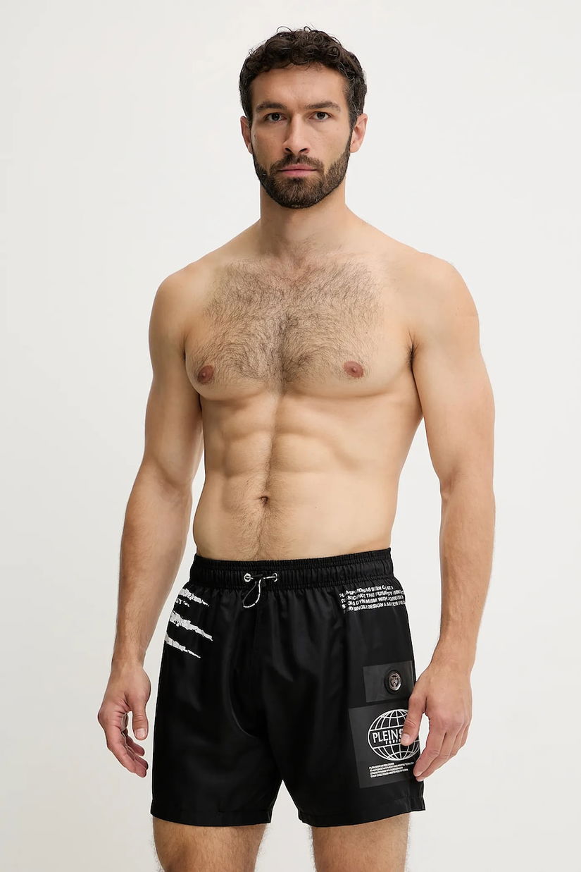 PLEIN SPORT pantaloni scurți de baie culoarea negru, PS25MBM05