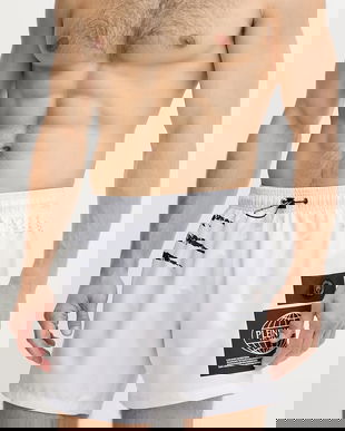 PLEIN SPORT pantaloni scurți de baie culoarea alb, PS25MBM05