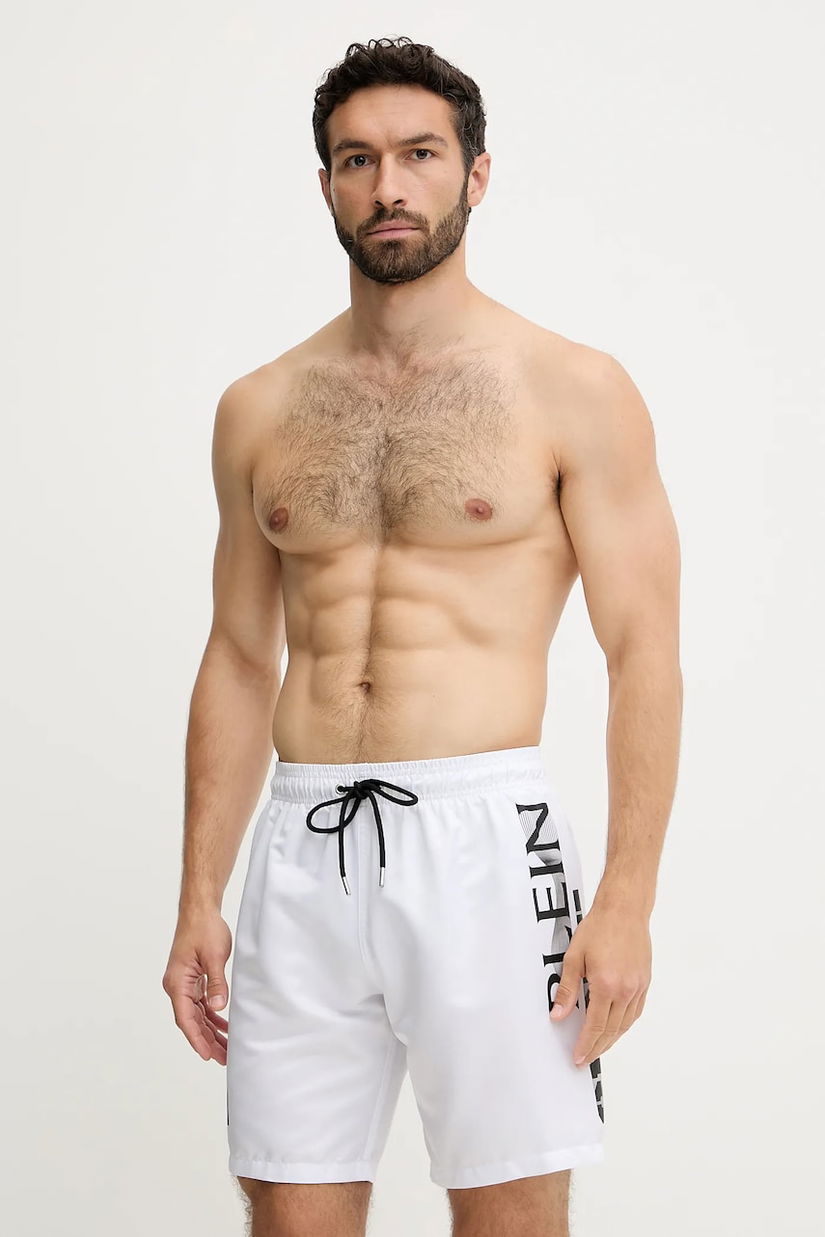 PLEIN SPORT pantaloni scurți de baie culoarea alb, PS25MBL02