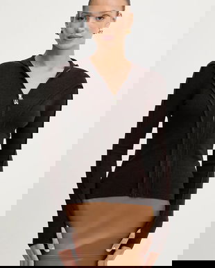 Victoria Beckham cardigan din lână culoarea maro, light, 1325KTP006406A