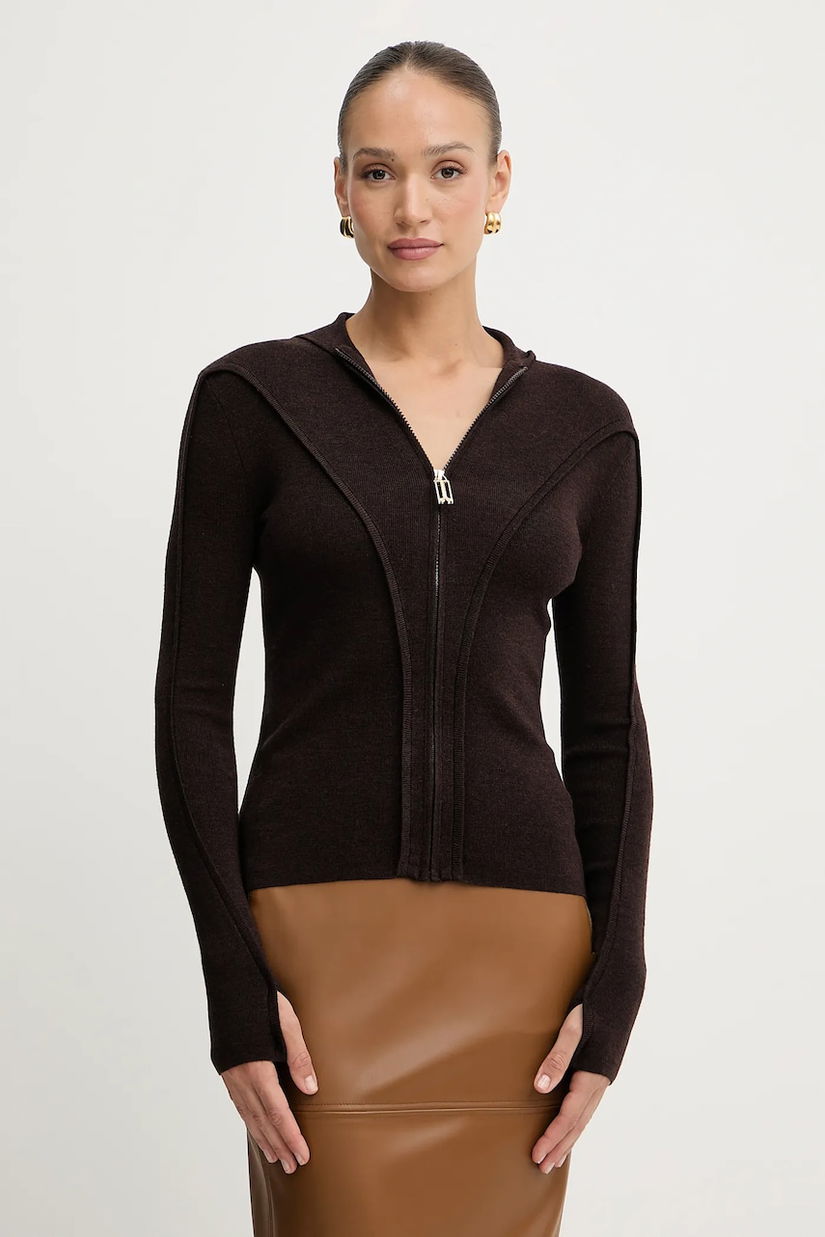 Victoria Beckham cardigan din lână culoarea maro, light, 1325KTP006406A