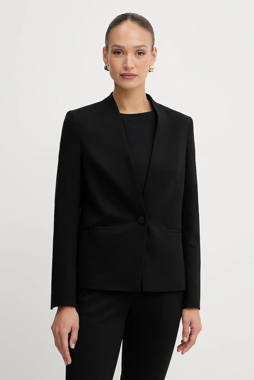 BOSS sacou culoarea negru, un singur rând de nasturi, uni, 50541998