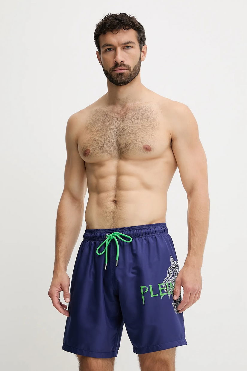 PLEIN SPORT pantaloni scurți de baie culoarea bleumarin, PS25MBL01