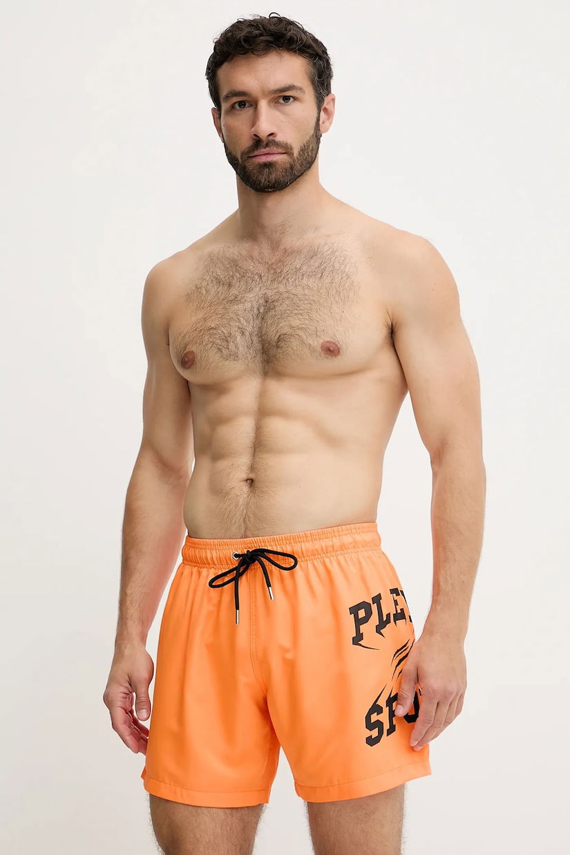 PLEIN SPORT pantaloni scurți de baie culoarea portocaliu, PS25MBM01