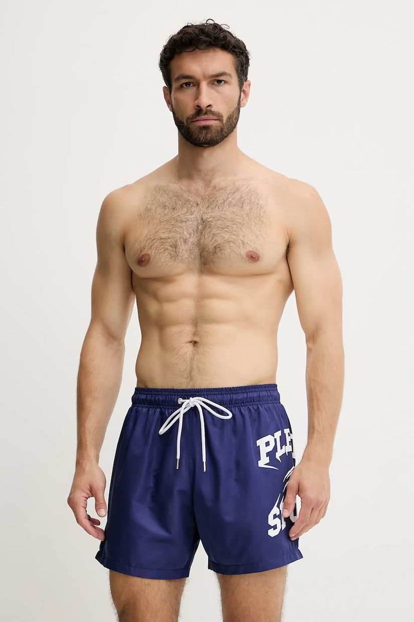 PLEIN SPORT pantaloni scurți de baie culoarea bleumarin, PS25MBM01