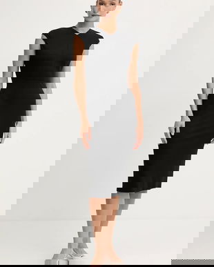 BOSS rochie culoarea negru, midi, drept, 50541987