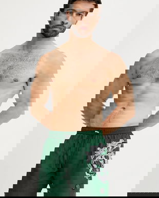 Philipp Plein pantaloni scurți de baie culoarea verde, PM25MBM01