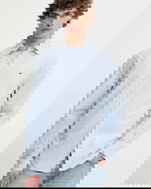 Tommy Jeans cămașă din bumbac cu guler clasic, regular, DM0DM21693