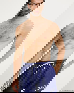 PLEIN SPORT pantaloni scurți de baie culoarea bleumarin, PS25MBM10