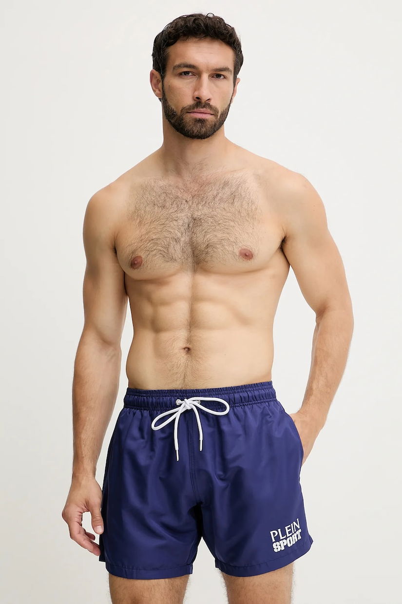 PLEIN SPORT pantaloni scurți de baie culoarea bleumarin, PS25MBM10