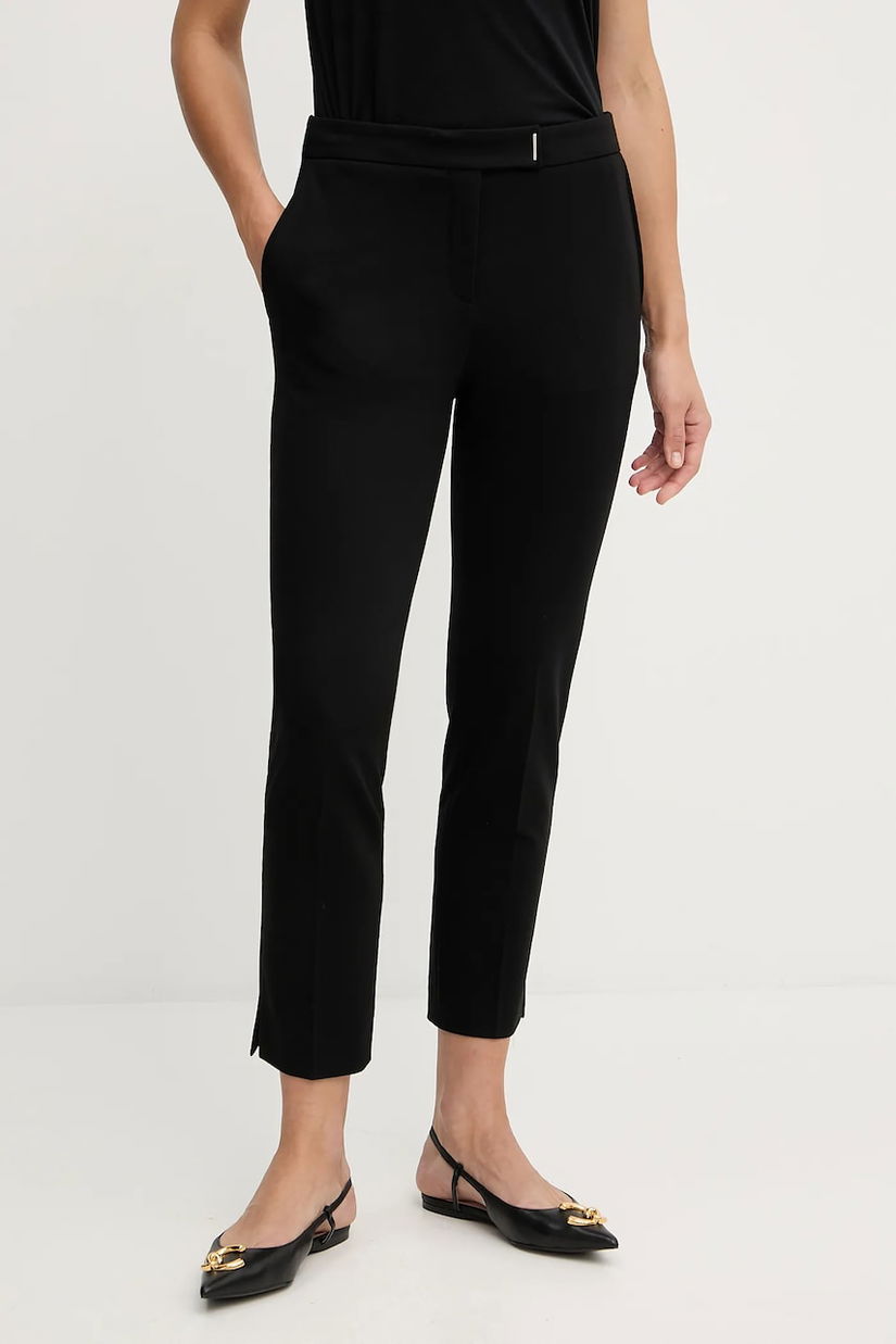 BOSS pantaloni culoarea negru, fason tigareta, high waist, 50541994