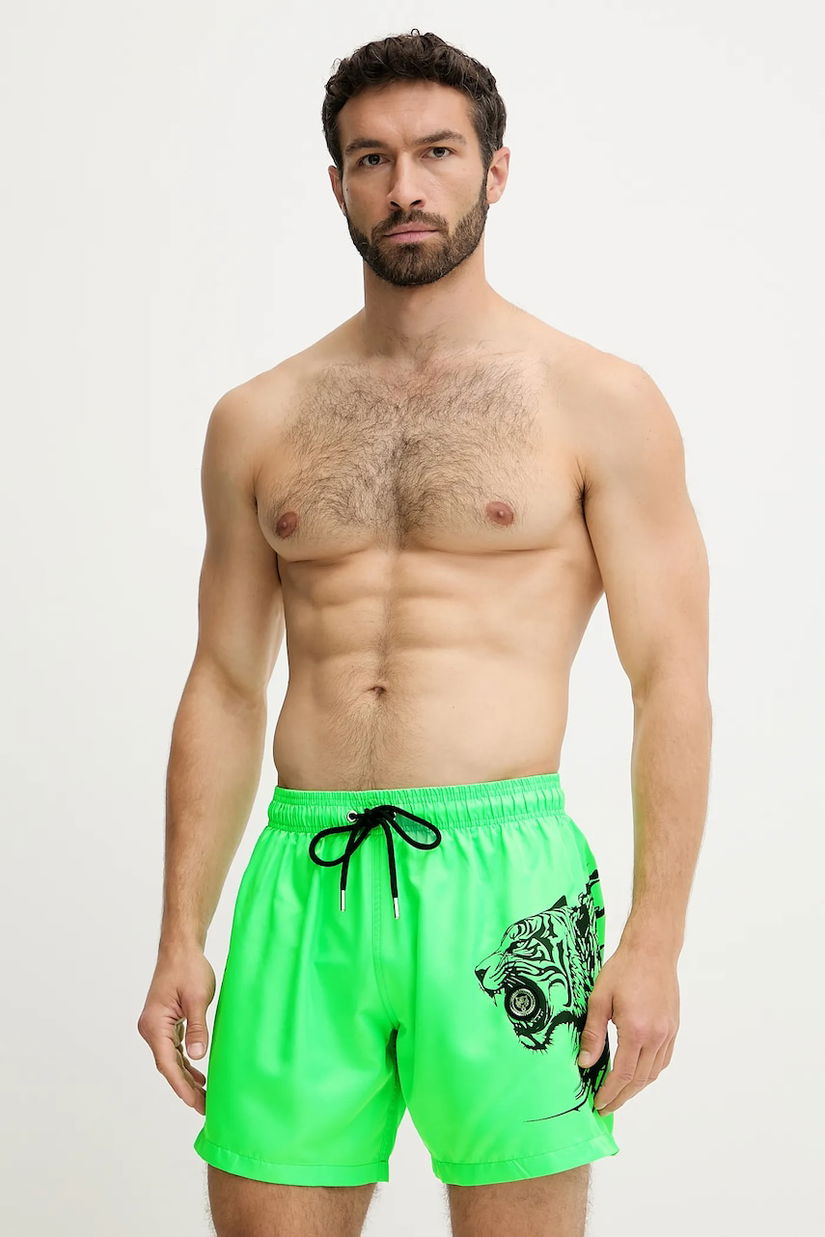 PLEIN SPORT pantaloni scurți de baie culoarea verde, PS25MBM06