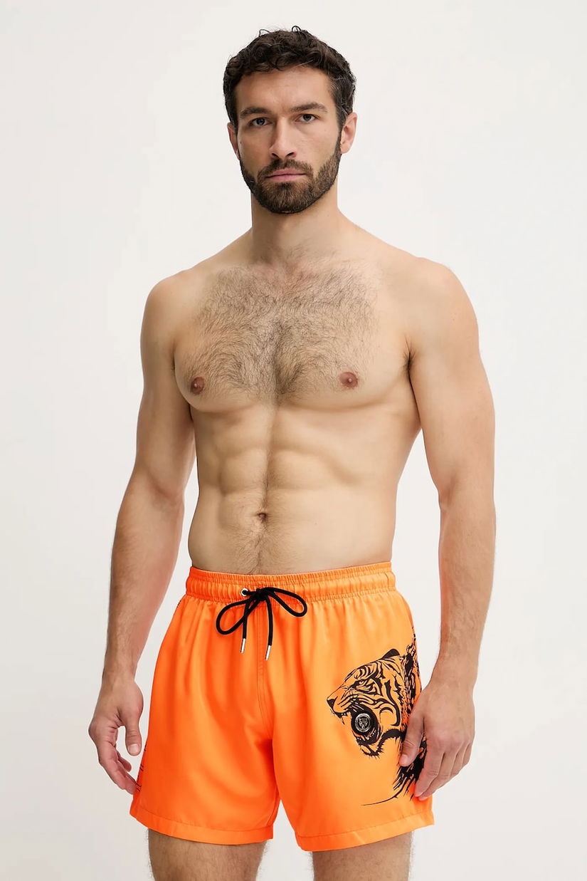 PLEIN SPORT pantaloni scurți de baie culoarea portocaliu, PS25MBM06