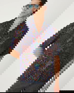 Medicine cămașă culoare bărbătească multicoloră relaxată