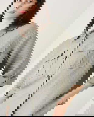 Medicine camasa de in culoarea verde, cu guler clasic, relaxed