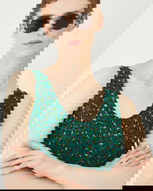 Medicine bluză model verde pentru femei