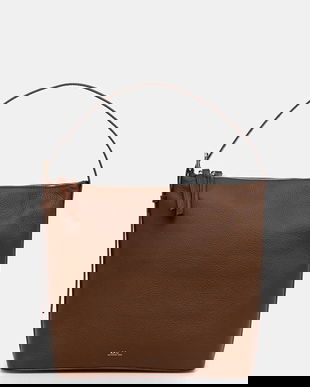 A.P.C. geantă de mână din piele sac vera culoare maro PXCBL.F61902