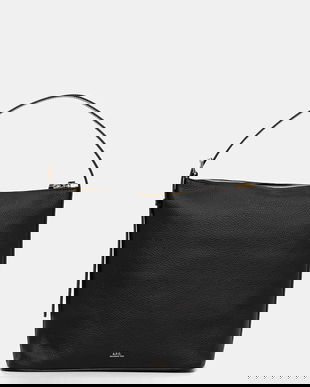 A.P.C. geantă de mână din piele sac vera culoare neagră PXCBL.F61902