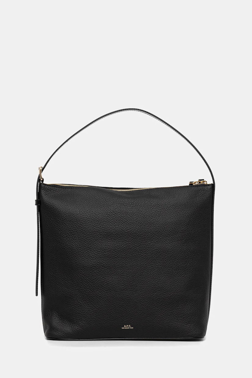 A.P.C. geantă de mână din piele sac vera culoare neagră PXCBL.F61902