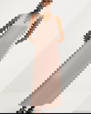 Weekend Max Mara rochie OTTELIA culoarea maro, maxi, drept, 2525226061600