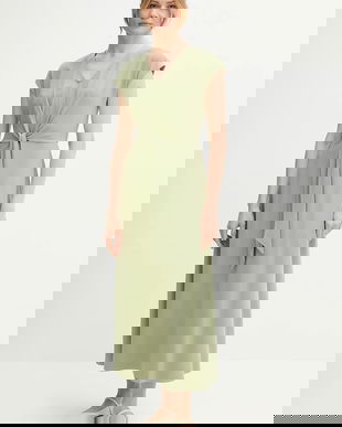 United Colors of Benetton rochie culoarea verde, maxi, evazați, 3FJHDV01T