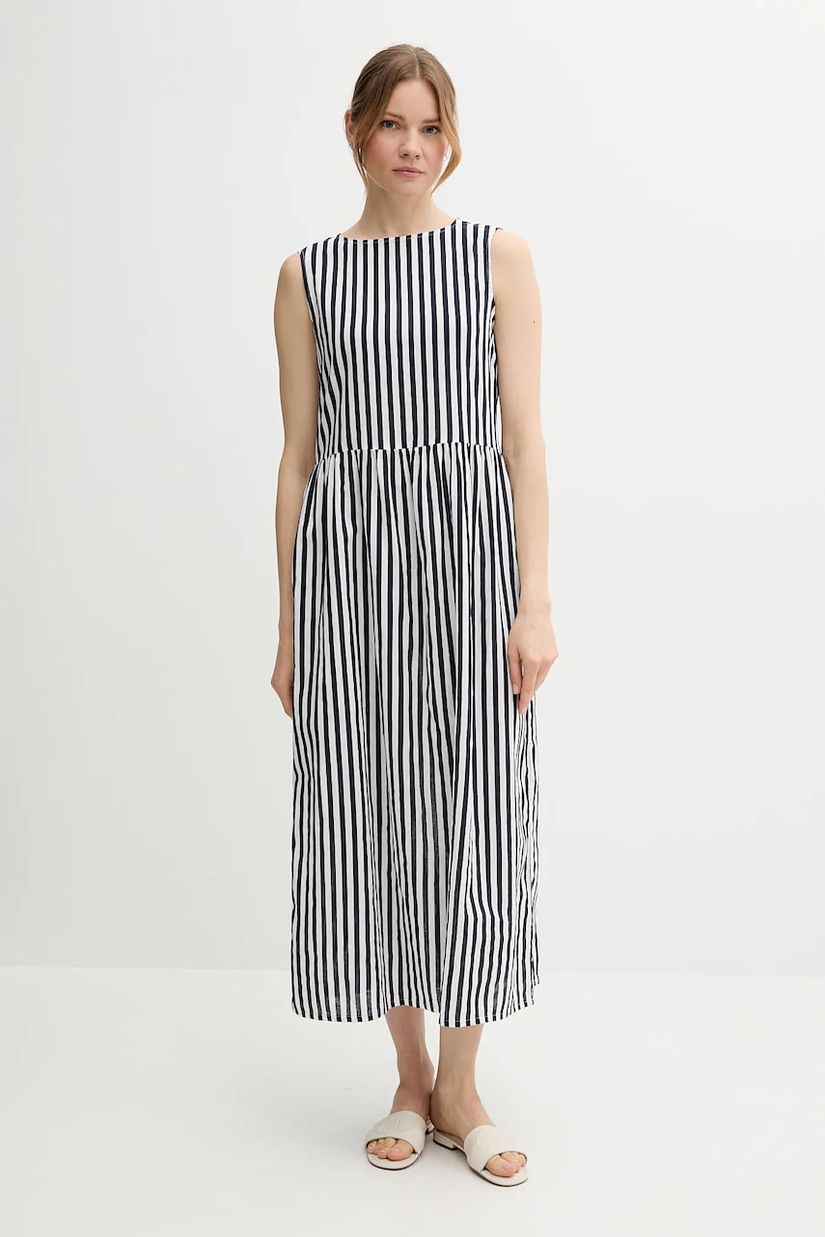 United Colors of Benetton rochie din amestec de in culoarea bleumarin, maxi, evazați, 48I5DV0BK