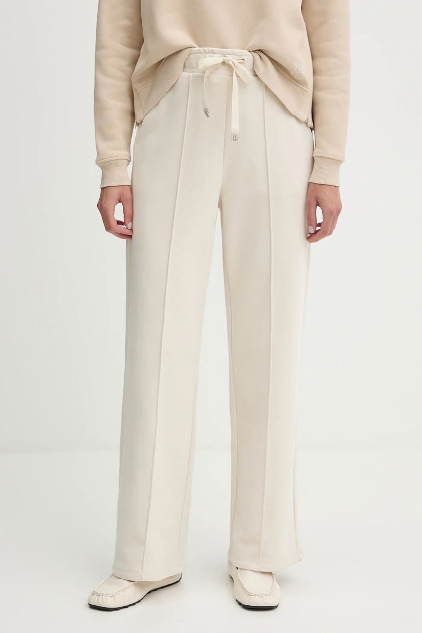 Weekend Max Mara pantaloni de trening FOLK culoarea bej, uni, 2525786011600