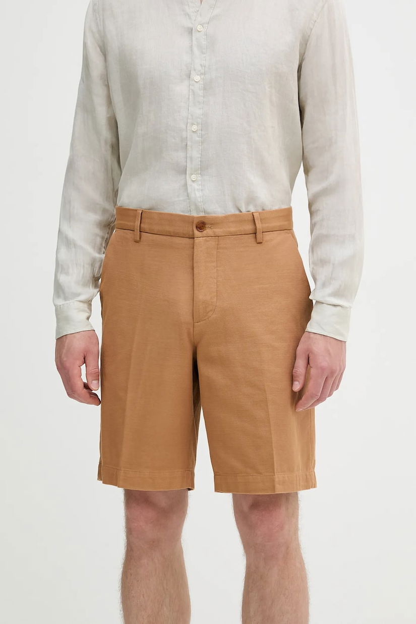 Sisley pantaloni scurți din bumbac culoarea maro, 4GJ0S9018