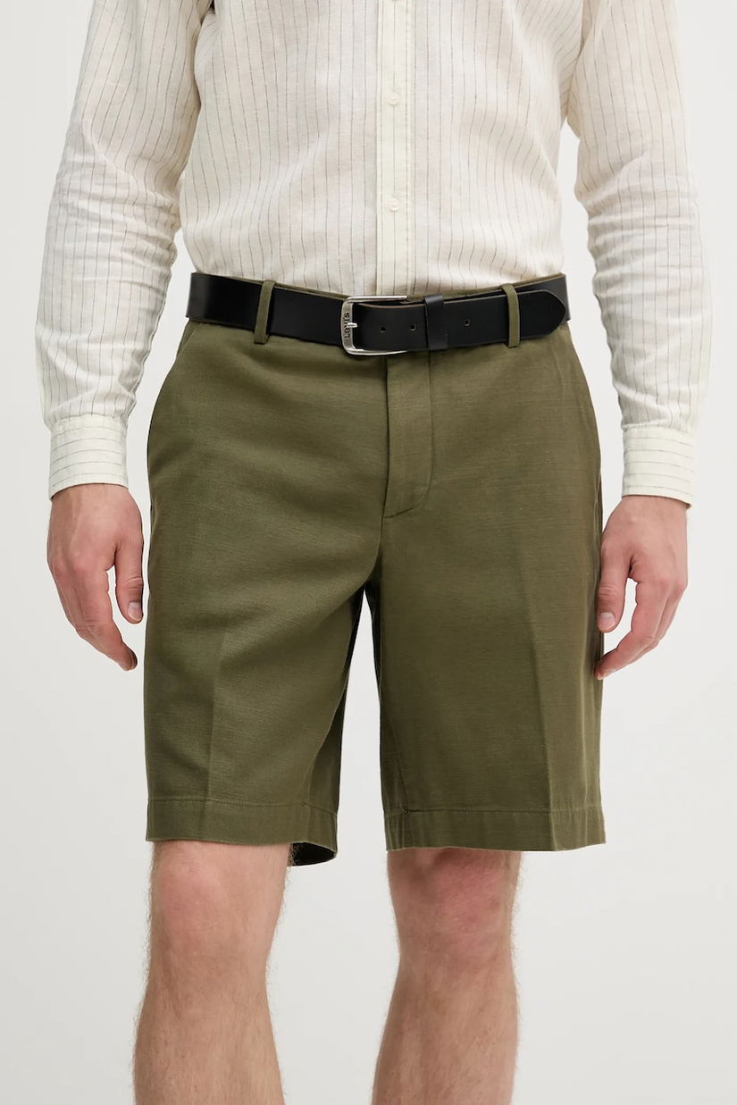 Sisley pantaloni scurți din bumbac culoarea verde, 4GJ0S9018