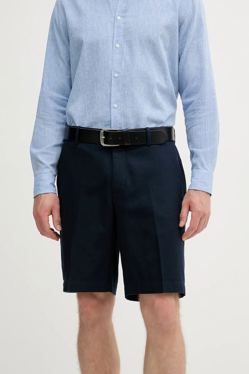 Sisley pantaloni scurți din bumbac culoarea bleumarin, 4GJ0S9018