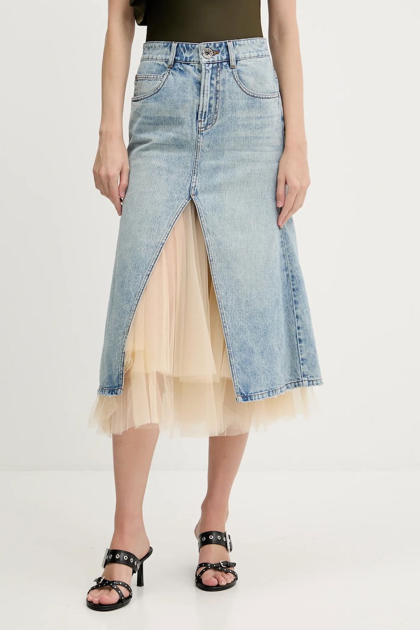 Miss Sixty fusta jeans midi, drept, 6S2KJ15200