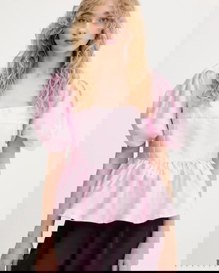 Stine Goya bluză culoarea roz, uni, SG-PF25-T073-2067