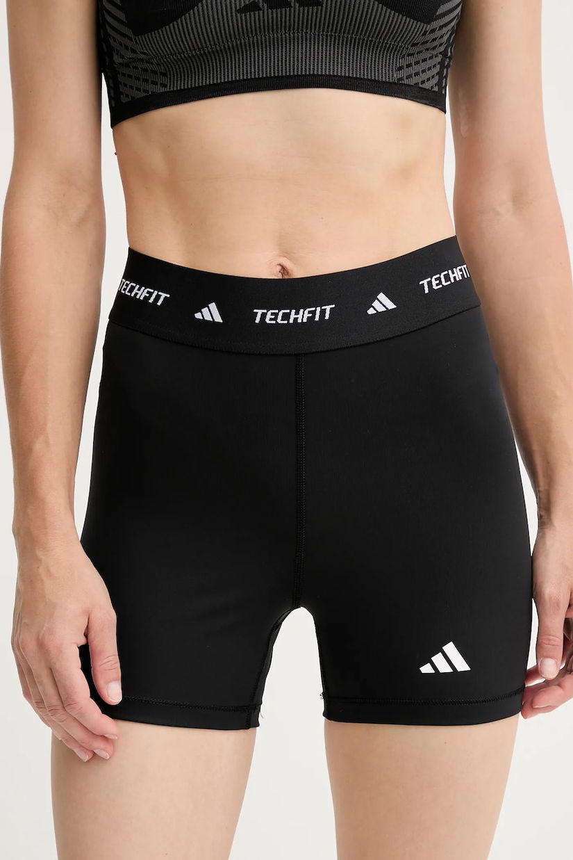 adidas Performance pantaloni scurți de antrenament Techfit culoarea negru, uni, high waist, IT2275