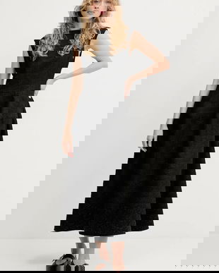 Stine Goya rochie culoarea negru, maxi, evazați, SG-PF25-D109-2379