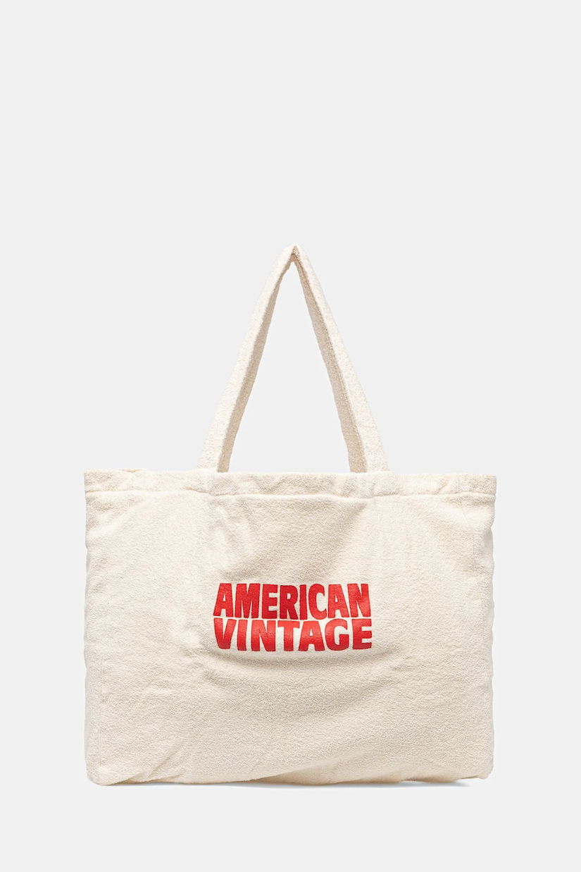 American Vintage geantă de bumbac culoarea bej, BOBY27A